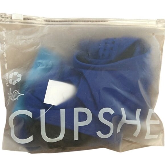 Cupshe High Waisted Figure Flattering Royal Blue Laser-Cut Detailed Edge Bikini - Picture 5 of 6